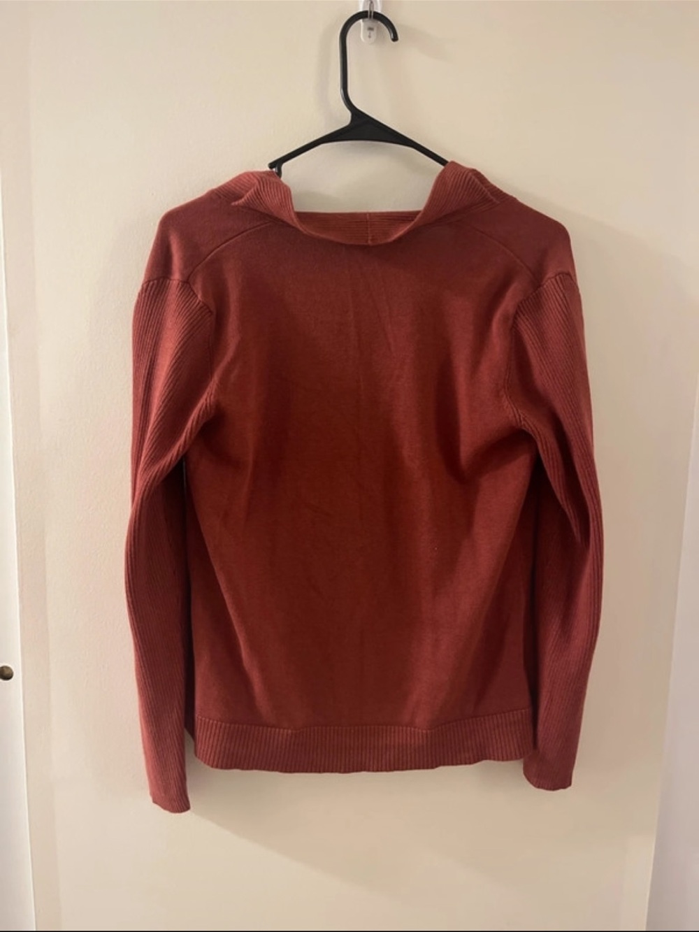 Evan Picone Ruffle Open Cardigan - Rust - Picture 4 of 4